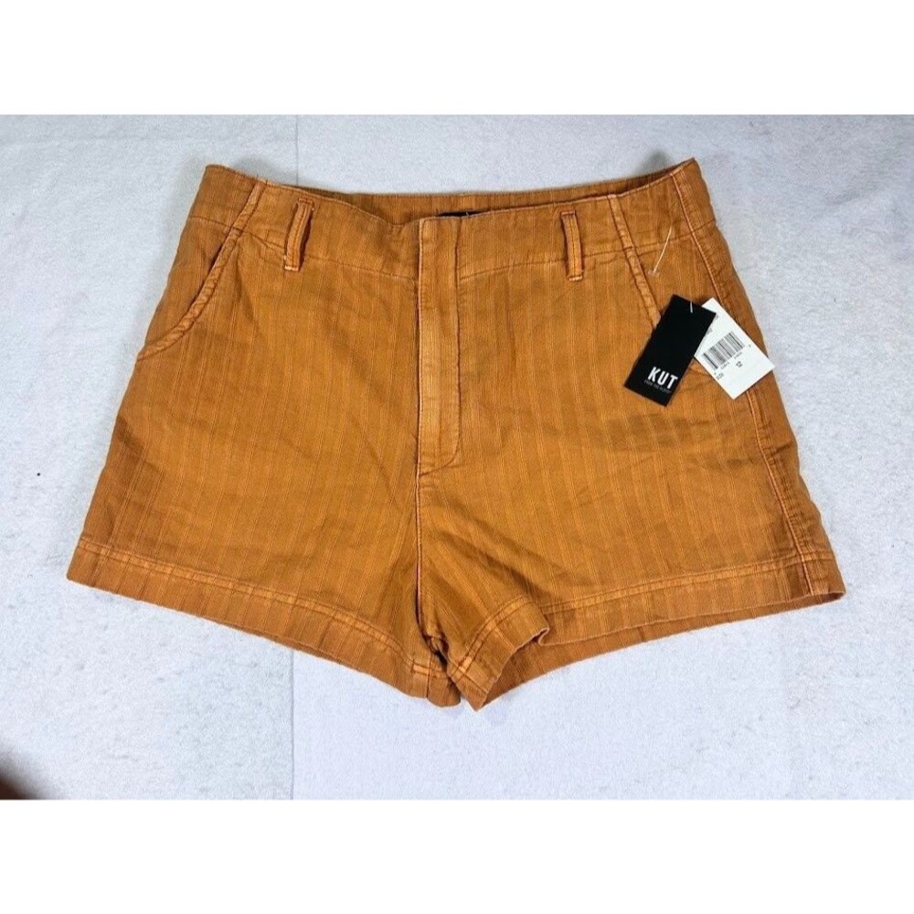 Kut From The Kloth Women's Size 12 Striped Mid Rise Casual Shorts New With Tags